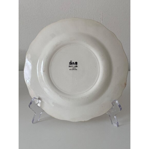 Steubenville Salad Plate Orange Yellow Floral IVORY Replacement Vintage USA - Picture 8 of 12